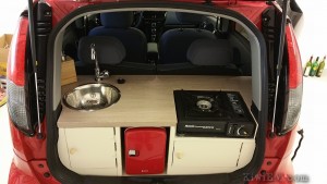 kitchen in a car